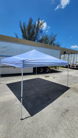 12' x 12' Pop-Up Canopy Tent White with Bag | Carpa Plegable 12' x 12' Blanca con Bolsa