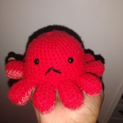 Red Octopus Plushie (Turns Inside-out For Different Emotions)