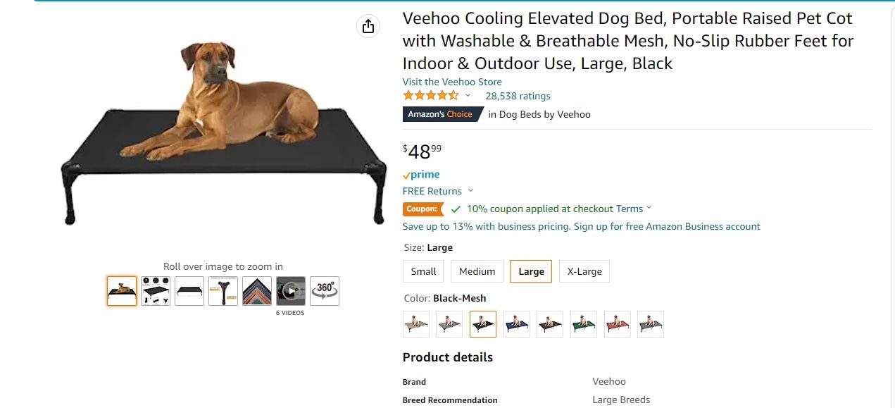 Elevated Dog bed