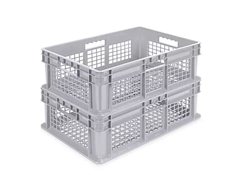 4 Strong Plastic Containers Storage Bins Stackables- Totes - Trays 24” X 16” X 8”