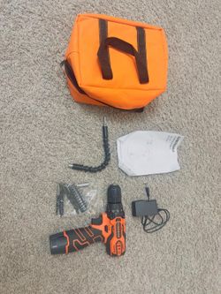 Cordless Drill Set w/ Charger, Bits & Carry Bag