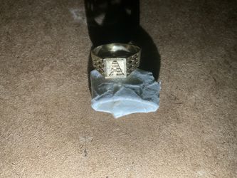 10k “Letter” A With Design on Sides Child Gold Ring Size 1-2