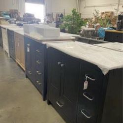 $295 All 36” Solid Wood Frame Assembled New Bathroom Vanity w/ Sink Storage Cabinet