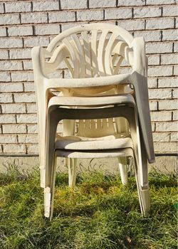 5 White Lawn Chairs