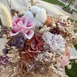Preserved Dried Flowers Floral Bouquet Vase
