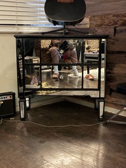 Mirrored Dresser with Black Frame