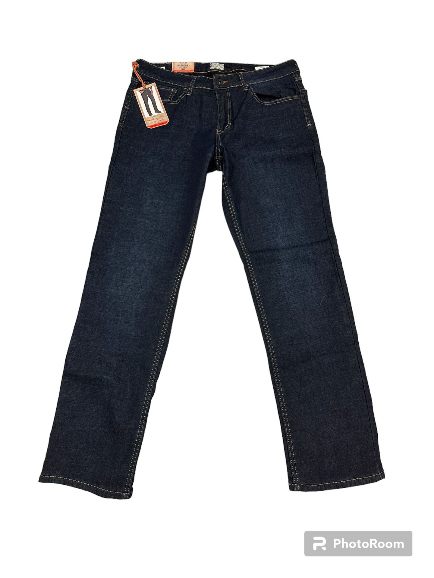 NWT Weatherproof Vintage Jeans Mens Denim Fleece Lined 34X32 Vintage Regular