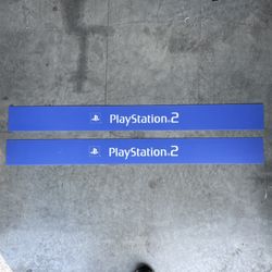Pair Of Authentic PlayStation 2 Promo Store Display Signs Vintage