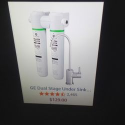 New GE Dual Stage Under Sink Water Filtration System & Faucet Complete Kit With Filters 
