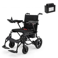 Lightweight Folding Electric Wheelchair, 55 lbs Portable Power Wheelchair for Adults with 18.5" Seat, Dual 250W Brushless Motors