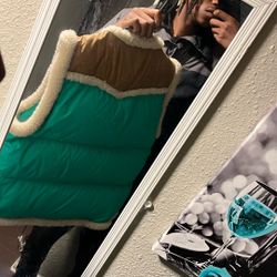 coach x schott puffer nylon vest