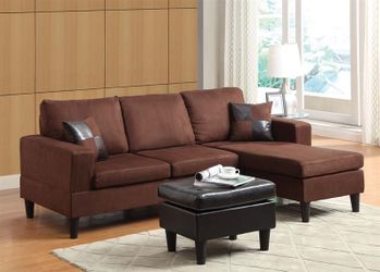 New chocolates espresso microfiber sofa with ottoman