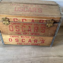 Vintage Antique Oscar Water Crate Box Needs Repaired 