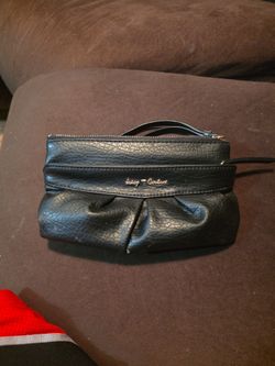 Juicy Couture Black Leather Clutch Wristlet