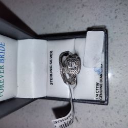 .925 Sterling Diamond Wedding Set 