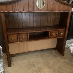Powell Honey Oak Backboard / Hutch – Solid Wood