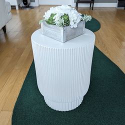 West Elm Fluted Side Table White 