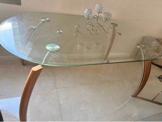 Solid glass dining table