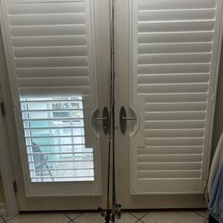 like new bundle of two Shimano Terez Waxwing  7' Casting Rod with Shimano Stradic spinning reel & S