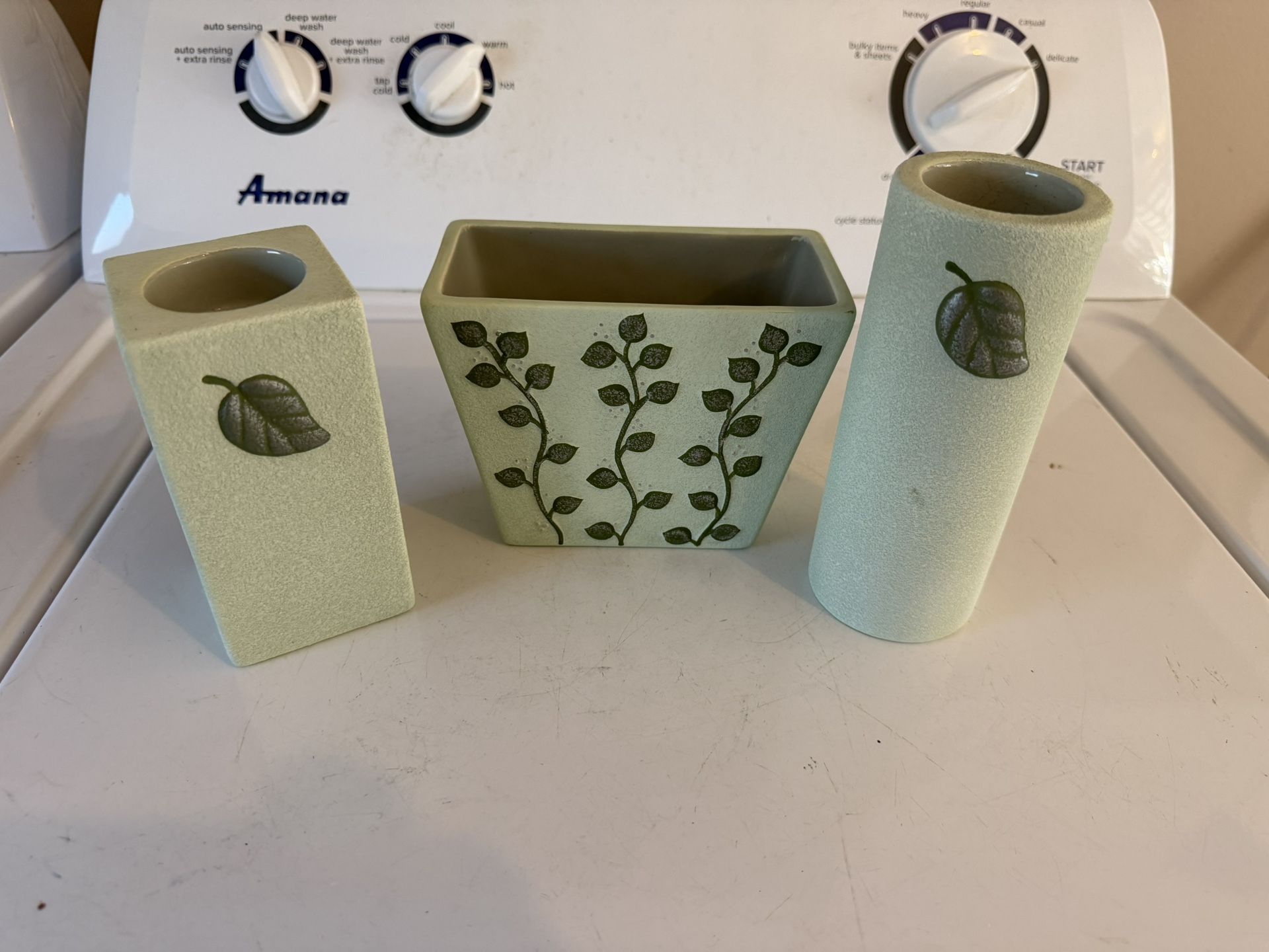 Partylite Meadow Breeze Candle Holder Vase Collection Three Pieces