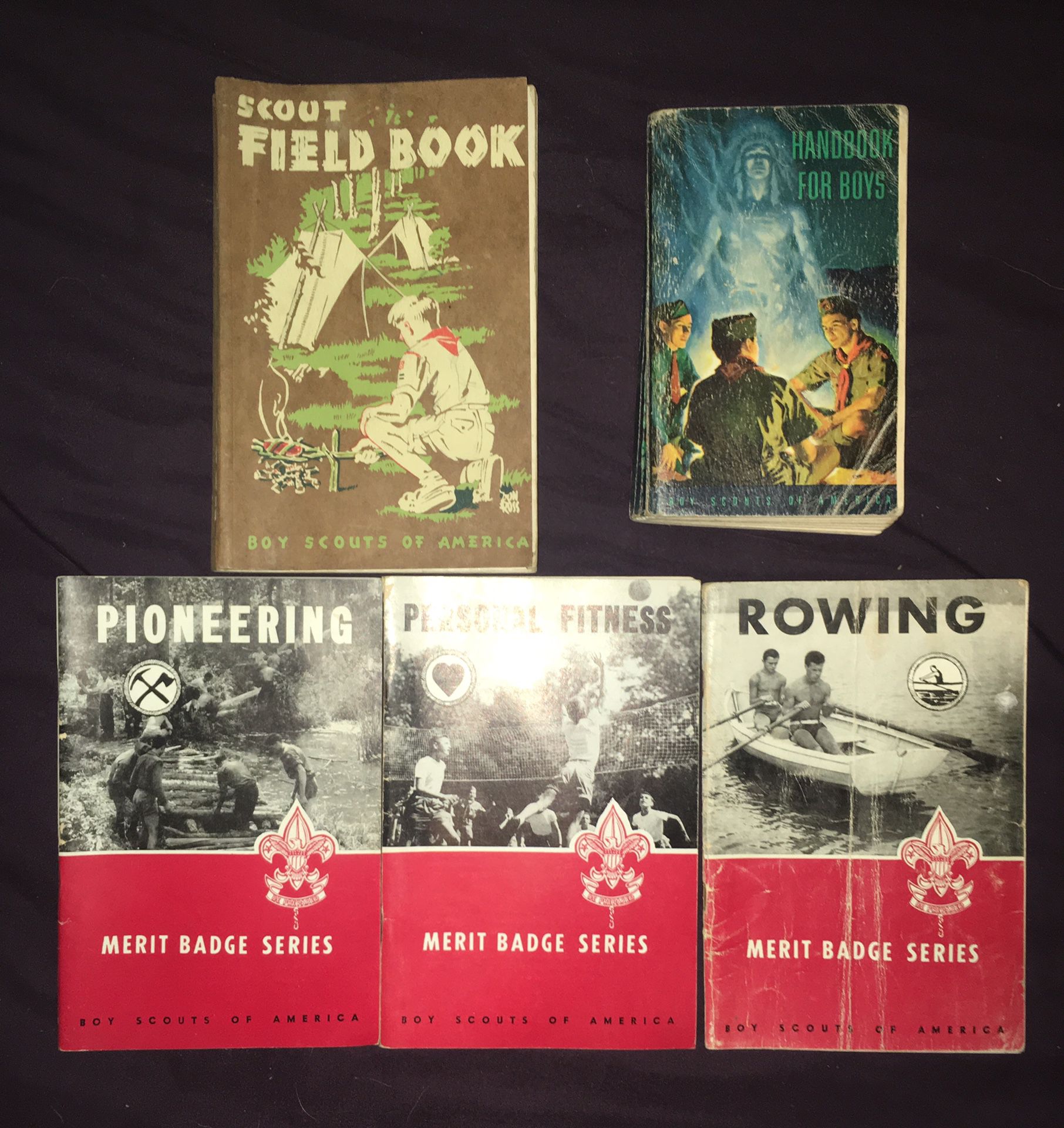 Collection of Old Boy Scouts of America books scouting vintage collectors