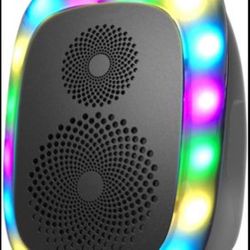 Portable Bluetooth Speaker with Mic Jack, Compact Size and Loud Volume, Colorful Lights, Bass Wireless Stereo Outdoor/Indoor Speakers  New  Pick up at