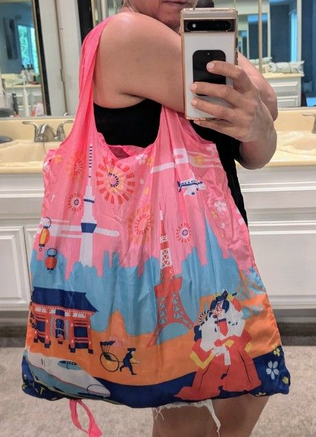 New Omiyage Brand Tokyo Souvenir XL Foldable Shopping Tote Bag. Ultralight Reusable 19x17". Eco-Friendly. Polyester. Stylish Functional!
The product