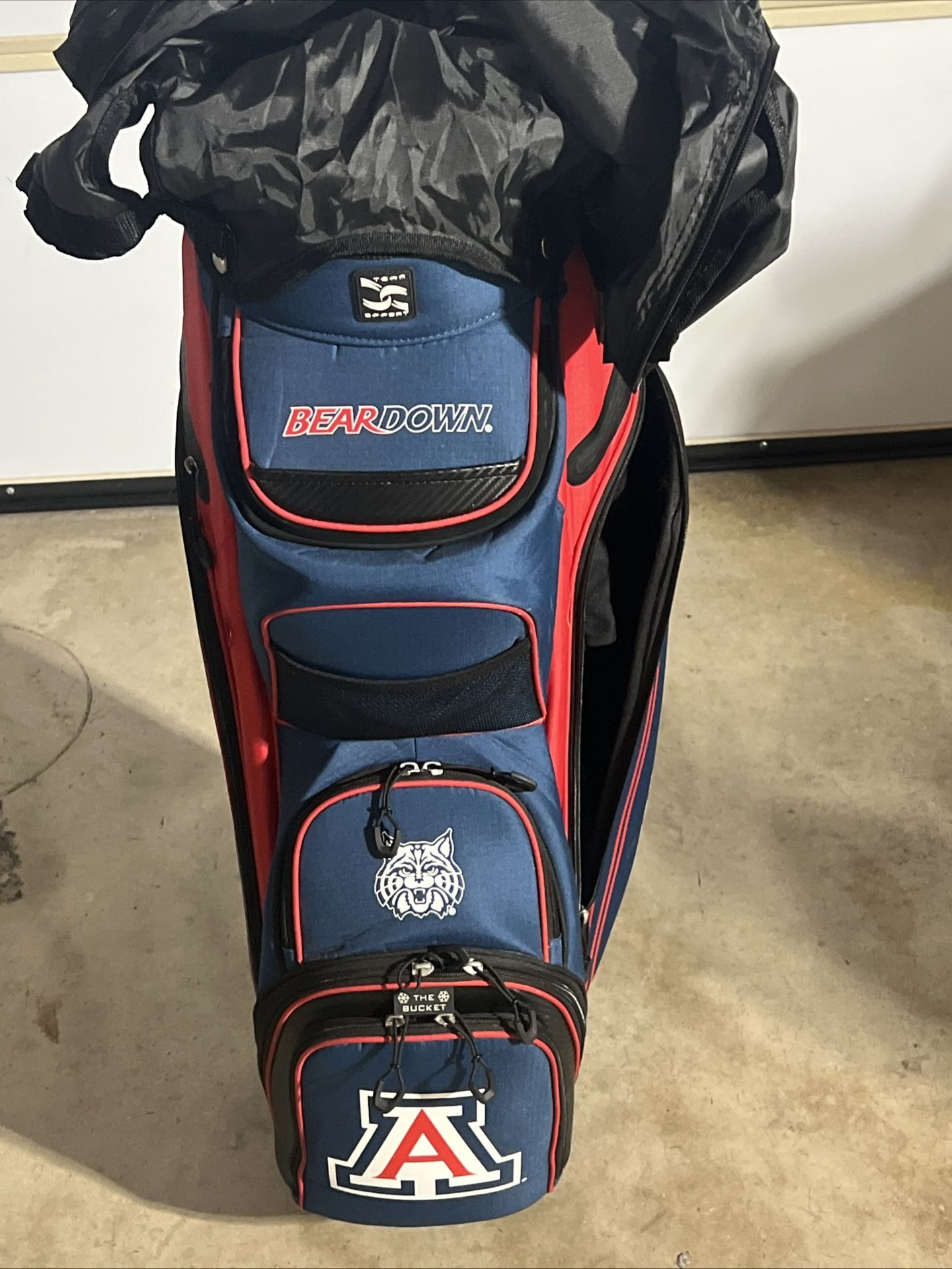 WinCraft Arizona Wildcats Bucket III Cooler Cart Golf Bag 14 way top Raincover