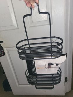 Black Metal Hanging Shower Caddy Organizer