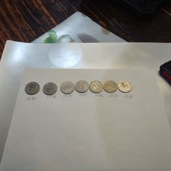 7 Un Peso Mexico 1970,72,74,75,76,79,And 1981 Great Looking 7 Coin Lot