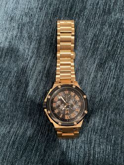 AM139SS - AMBASSADOR ROSE GOLD / BLACK / SS BAND