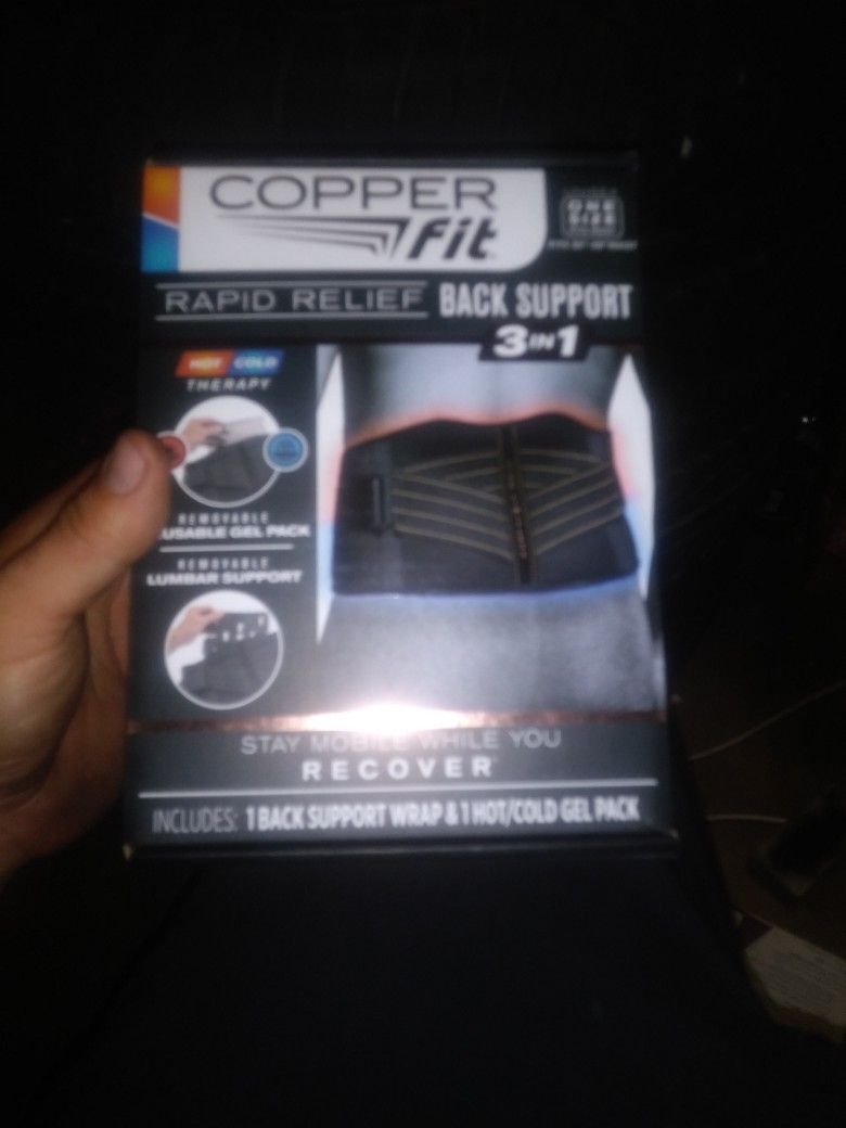 Back Support 3 In 1. Copper Fit Rapid Relief for Sale in Victorville, CA -  OfferUp