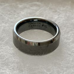 Brushed & Polished Tungsten Carbide Wedding Band (men’s)