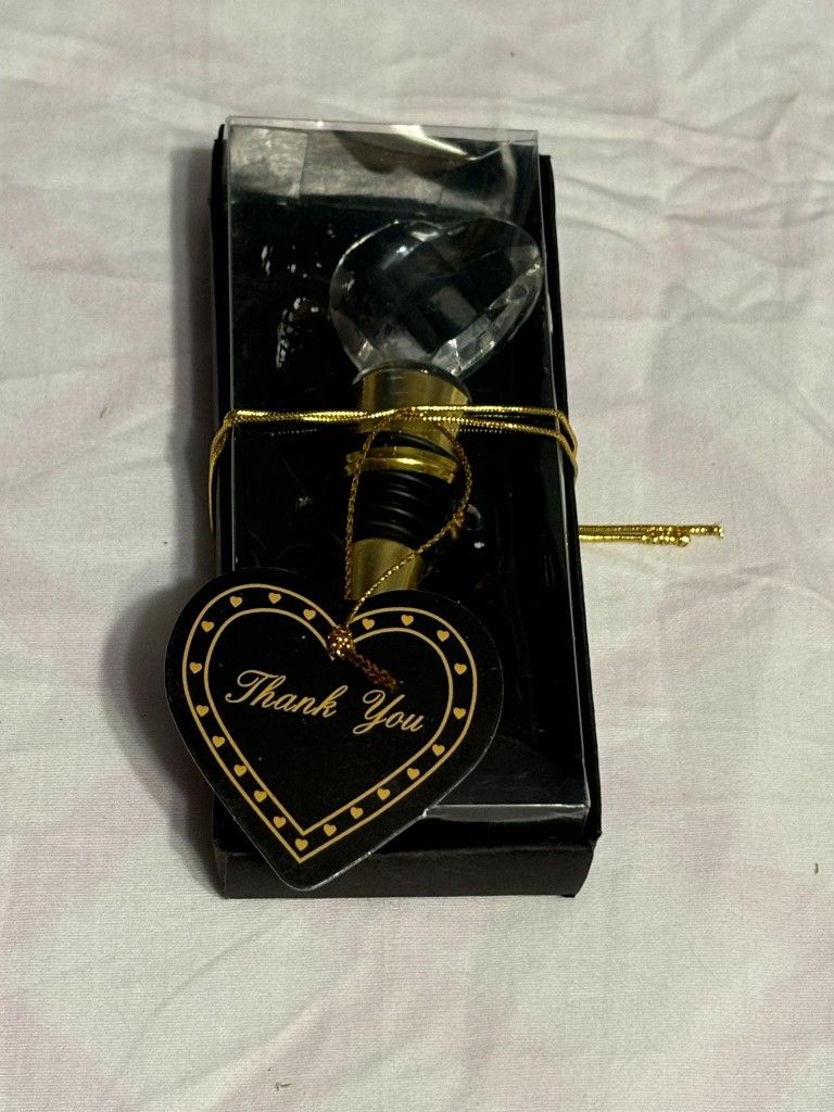 Wine Bottle Topper Stopper Crystal Heart