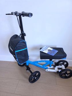 Brand New BlessReach Steerable Knee Scooter Deluxe Medical Scooter for Foot Injuries Compact Crutches, with Dual Rear on-Wheel Brake and Shock Absorpt