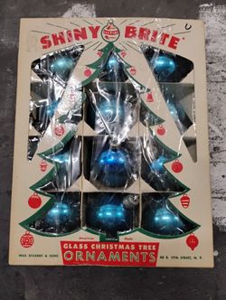 Vintage 1960's Shiny Brite Glass Christmas Tree Ornaments RARE