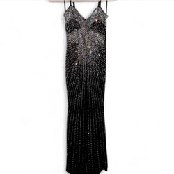 black bedazzled gown 