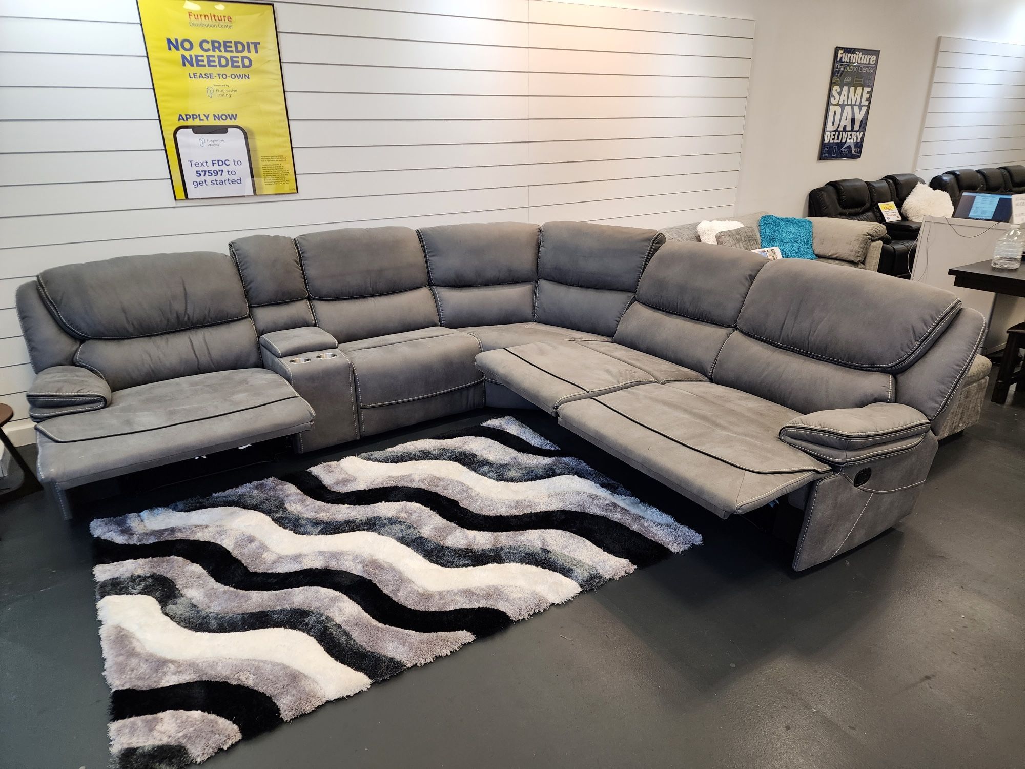 OVERSIZED RECLINERS SECTIONAL! DELIVERY TODAY! ZERO DOWN! NO