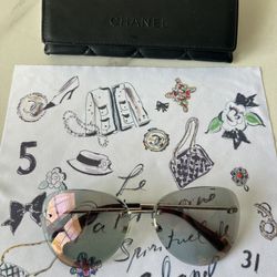 Chanel Sunglasses Rimless Silver Grey Mirrored 