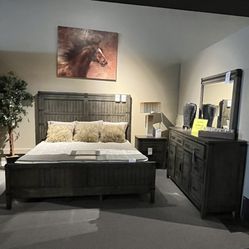 King Bed, Dresser, Mirror And Nightstand 