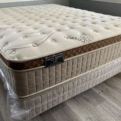 Queen Organic Cloud Edition Europillow Top 12inch Mattress And Boxspring 