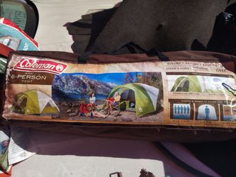 Coleman in six person tent