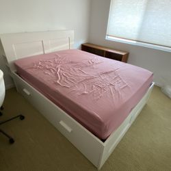 Queen Mattress and Bedframe With Storage Drawers