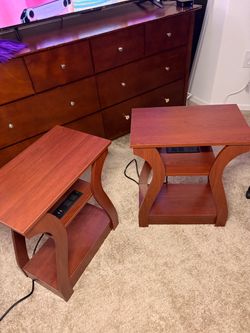 Cherry Wood Nightstand Tables