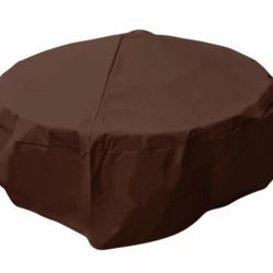 New In Box Mr Bar B Q Dark Brown BRN RND 38" dia x 18" H Firepit Cover 07844BBGD
