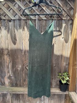 Green suede women’s dress Size Large