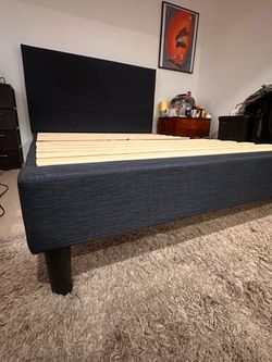 Queen upholstered bed frame