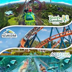 Seaworld, Busch Garden, Aquatica Tickets