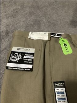Haggar Mens Eclo Stria Pleated Classic Fit Dress Pants Brand New for Sale  in Parma, OH - OfferUp