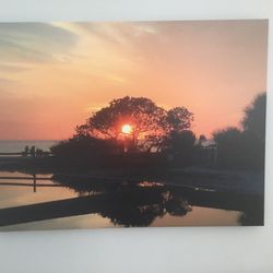Canvas Wrap Around portrait Of Sunset At Honeymoon Island Dunedin Florida